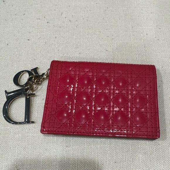 Dior Handbags - Dior Red Quilted Card Holder